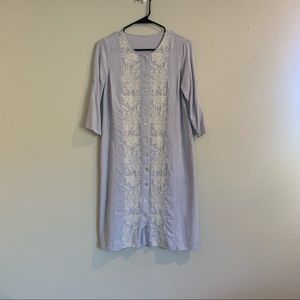 J Jill embroidered button down dress